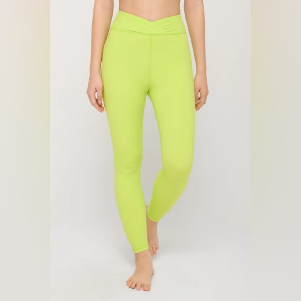 NWT Spiritual Gangster Evie Wrap Front 7/8 Leggings | Acid Lime 🍋‍🟩 Size Large